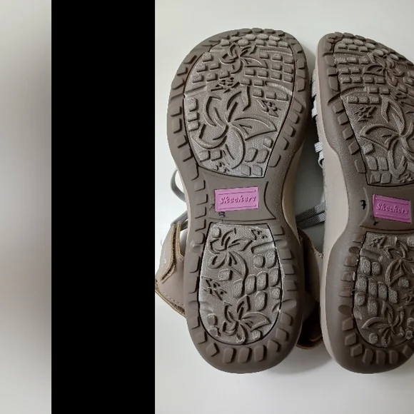 Skechers Women's Memory Foam Sandals Strappy Stretch Cushion Comfort Taupe 8 - Picture 10 of 10